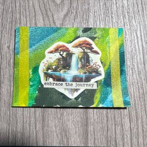 Original ACEO Art Card Embrace The Journey Fantasy Waterfall Art